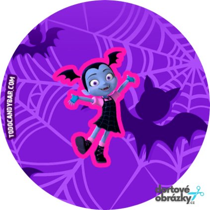 Jedlý papír  VAMPIRINA (● velikost průměr 20 cm ☝, ● materiál FONDÁNOVÝ DECORLIST ✴️)