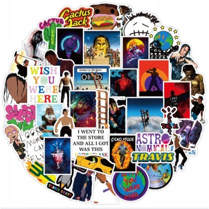 Jedlý papír Cool rapper Travis Scott II. (● velikost 3,9cm (30 ks / A4) ☝, ● materiál FONDÁNOVÝ DECORLIST ✴️)