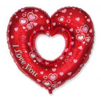 0021189 foliovy balonek srdce s otvorem i love you 60 cm 600