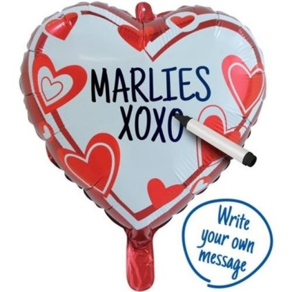 0009915 foliovy balonek srdce napis vzkaz 46 cm 600