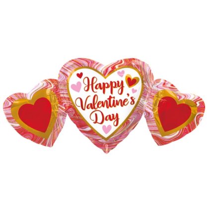 0017484 foliovy balonek srdicka happy valentyn 86 cm 600