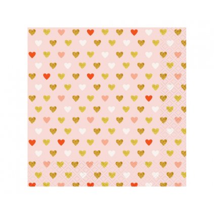 0018636 papirove ubrousky ruzove barevna srdicka 20 ks 600
