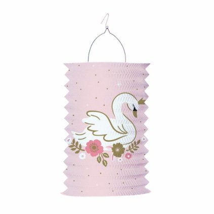 0020696 zavesny lampion valec bila labut 28 cm 600