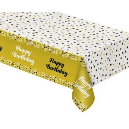 0021345 foliovy party ubrus happy birthday zlaty 137x183 cm 600