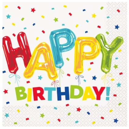 0032260 papirove ubrousky happy birthday s balonky 33 33 cm 16 ks 600