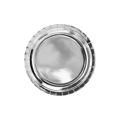 0016089 papirove talire metalicke stribrne 23 cm 6 ks 600