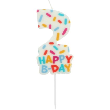 0023184 dortova svicka cislo 2 happy b day 7 cm 600