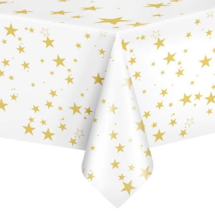 0023603 plastovy ubrus zlate hvezdy 137 x 274 cm 600