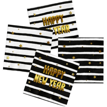 0023963 papirove ubrousky pruhovane happy new year 20 ks 600