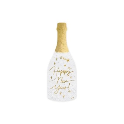 0024065 papirove ubrousky ve tvaru lahve sektu happy new year 20 ks 7 x 19 cm 600
