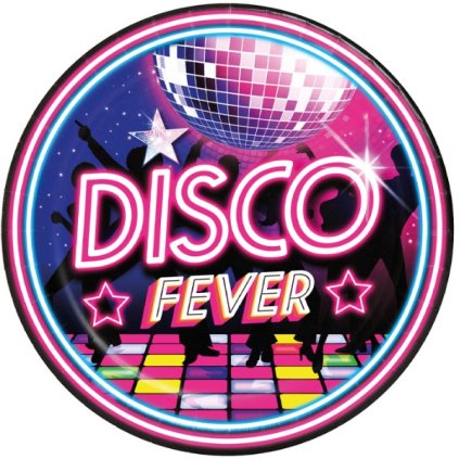 0025865 papirove talire disco fever 23 cm 6 ks 600