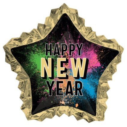 0026534 foliovy balonek hvezda happy new year glow color 86 cm x 81 cm 600