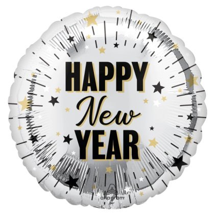 0026536 foliovy balonek kulaty happy new year elegant 45 cm 600