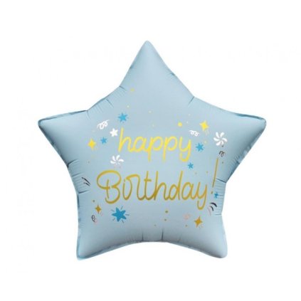 0029335 foliovy balonek happy birthday hvezda modra 45 cm 600