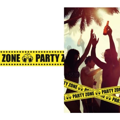 0030409 vymezovaci paska party zone zluta 6 m x 8 cm 600