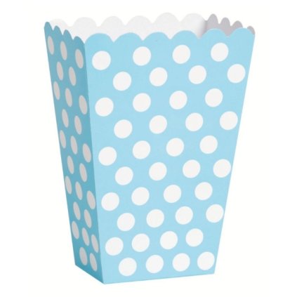 0031954 svetle modre krabicky na popcorn s puntiky 8 ks 600