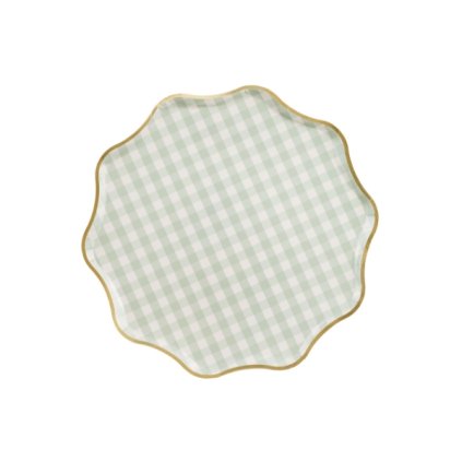 0032901 papirove talirky zelene kostky se zlatym lemem 23 cm 6 ks 600