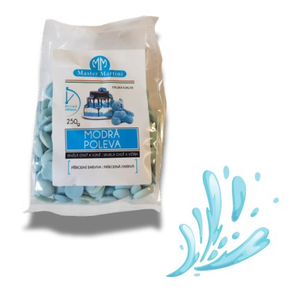 Modrá mléčná poleva Master Martini Caribe 350g - vanilková