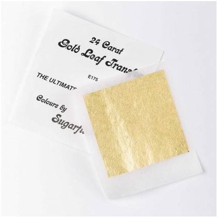 Sugarflair Transfer plát zlatý 24 karátů (8 x 8 cm) - Cukrářský, dekorační výrobek