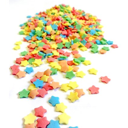 3110 cukrove hvezdicky 6mm barevne 1 kg sacek