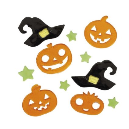 0033645 gelova dekorace na okno halloween dyne a carodejnicke klobouky 20 x 25 cm 600