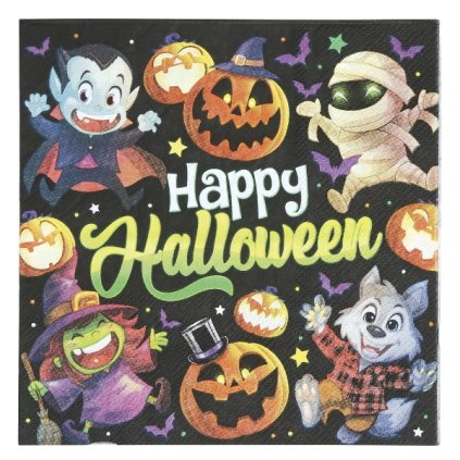 0033629 papirove ubrousky halloween party little monsters 33 x 33 cm 20 ks 600