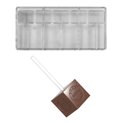 14753 forma na cokoladove lizatko pure100 cacao butter 2 x 20 5g 1x5 tvaru forma