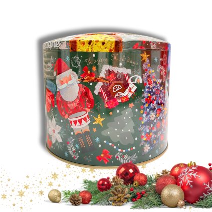 Vánoční Panettone v plechové dóze 750g – Santa a Louskáček