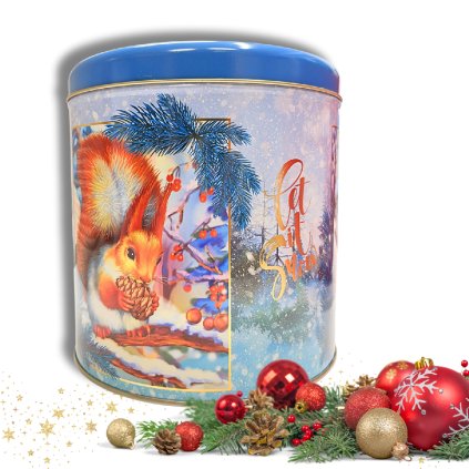 Vánoční Panettone v plechové dóze 1000g – Přání ať sněží