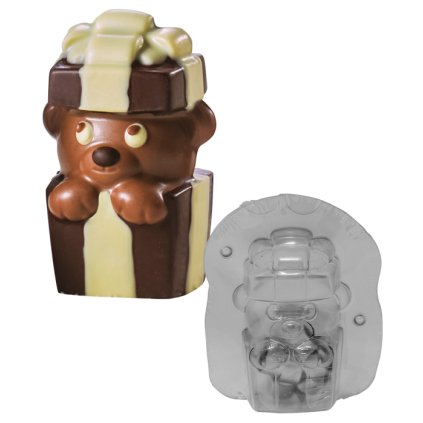 15092 forma na cokoladu 3d medvidek prekvapeni 1 tvar 1 par forem