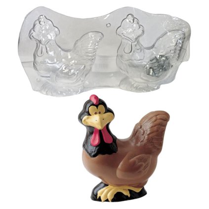 15101 forma na cokoladu 3d slepice 2 tvar 1 par forem