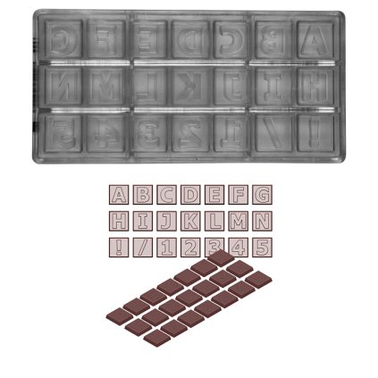 15302 forma na pralinky abeceda s cisly a n 1 5 6 5g 3x7 tvaru forma 21 druhu