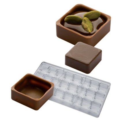 15362 forma na pralinky ctvercova miska 9g 3x8 tvaru forma