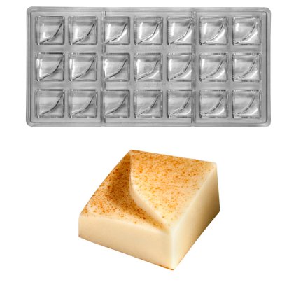 15377 forma na pralinky ctverec s vlnkou 11g 3x7 tvaru forma