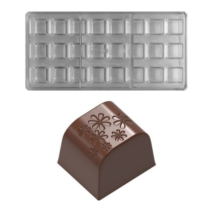 15395 forma na pralinky dekor kvety 11 5g 3x8 tvaru forma