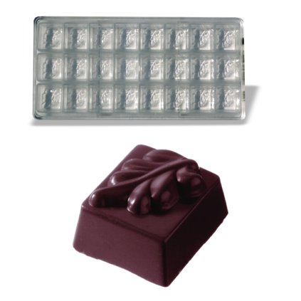 15398 forma na pralinky dekor list 16g 3x8 tvaru forma