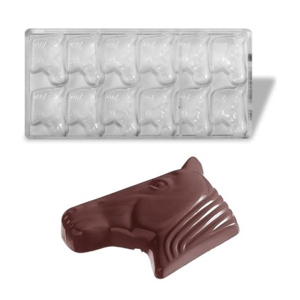 15491 forma na pralinky hlava kone 17g 2x6 tvaru forma