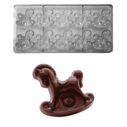 15515 forma na pralinky houpaci konik 16g 5x2 tvary forma