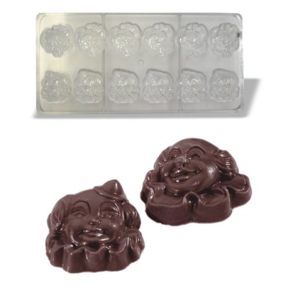 15587 forma na pralinky klaun 11g 2x6 tvaru forma 2 fig