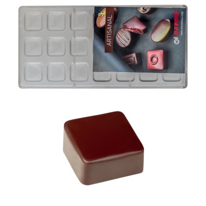 15626 forma na pralinky kostka hladka 10g 3x7 tvaru forma