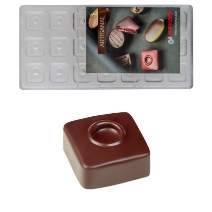 15635 forma na pralinky kostka s kruhem 10g 3x7 tvaru forma