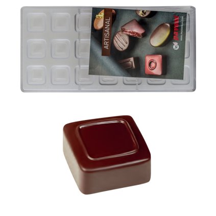 15644 forma na pralinky kostka se ctvercem 10g 3x7 tvaru forma
