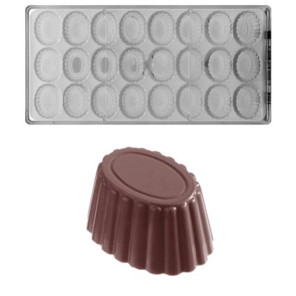 15614 forma na pralinky kosicek oval 14g 3x8 tvaru forma