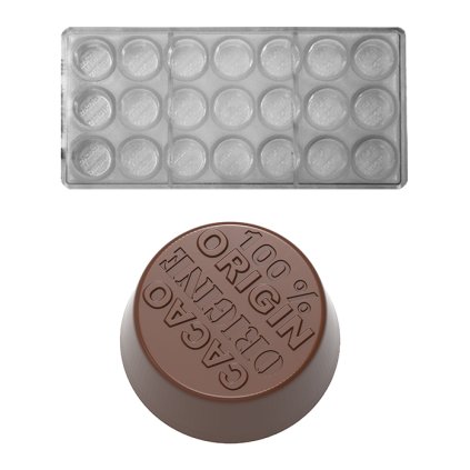 15695 forma na pralinky kruh cacao origin 9 8g 3x7 tvaru forma