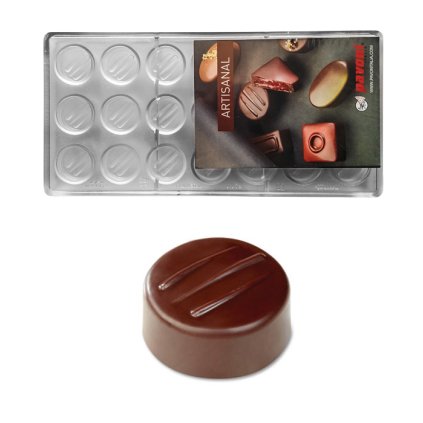 15704 forma na pralinky kulata s carkami 10g 3x7 tvaru forma