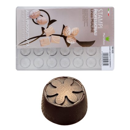 15710 forma na pralinky kulata s kvetem 8g 5x7 tvaru forma