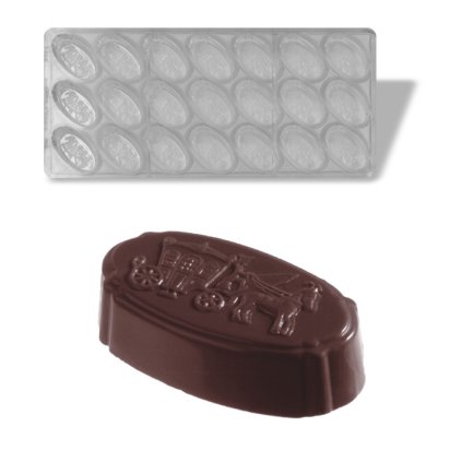 15719 forma na pralinky kun s kocarem 15g 3x7 tvaru forma