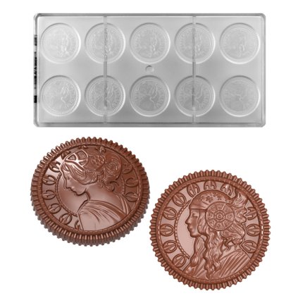 15785 forma na pralinky mince rub a lic 7 5g 2x5 tvaru forma
