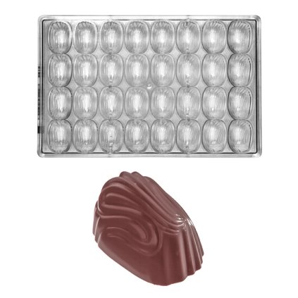 15800 forma na pralinky motiv vlnky 13g 4x8 tvaru forma