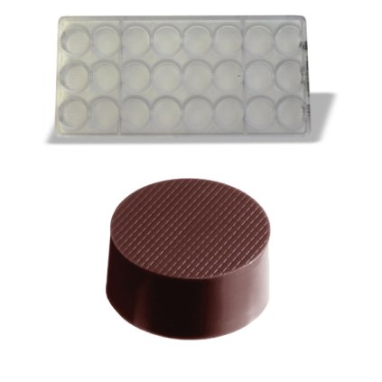 15821 forma na pralinky mrizkovane kolecko 26g 3x6 tvaru forma
